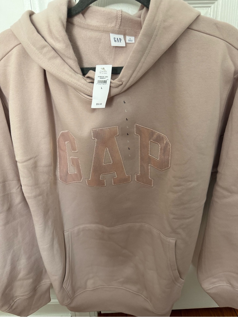 GAP Metallic Blush Logo Hoodie